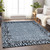 10' X 14' Blue Animal Print Washable Indoor Outdoor Area Rug