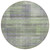 8' Artichoke Green Purple And Fern Green Round Striped Washable Indoor Outdoor Area Rug