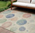 8' X 10' Ivory And Peach Geometric Washable Indoor Outdoor Area Rug