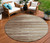 8' Brown Beige And Ivory Round Striped Washable Indoor Outdoor Area Rug Transitional Style - Brown, Beige, Ivory Color