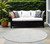 8' Round Ivory Round Floral Washable Non Skid Indoor Outdoor Area Rug