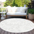 8' Round Ivory Round Floral Washable Non Skid Indoor Outdoor Area Rug
