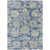 8' X 10' Navy Blue And Beige Floral Washable Indoor Outdoor Area Rug