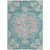 8' X 10' Teal Blue Floral Medallion Washable Indoor Outdoor Area Rug