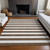 9' X 12' Chocolate Striped Washable Non Skid Indoor Outdoor Area Rug