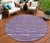 8' Purple And Lavender Round Striped Washable Indoor Outdoor Area Rug