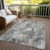 10' X 14' Taupe Gray And Copper Abstract Washable Indoor Outdoor Area Rug