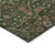 8' X 10' Emerald Brown And Red Floral Washable Indoor Outdoor Area Rug