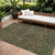 8' X 10' Emerald Brown And Red Floral Washable Indoor Outdoor Area Rug