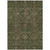8' X 10' Emerald Brown And Red Floral Washable Indoor Outdoor Area Rug