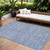 8' X 10' Denim Blue And Ivory Floral Washable Indoor Outdoor Area Rug - Denim Blue, Ivory