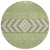 8' Green Taupe And Ivory Round Southwestern Washable Indoor Outdoor Area Rug