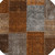8' Orange And Taupe Round Patchwork Washable Indoor Outdoor Area Rug