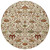 8' Ivory Brown And Red Round Floral Washable Indoor Outdoor Area Rug