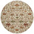 8' Ivory Brown And Red Round Floral Washable Indoor Outdoor Area Rug
