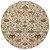 8' Ivory Brown And Red Round Floral Washable Indoor Outdoor Area Rug