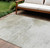 9' X 12' Ivory Beige And Taupe Abstract Washable Indoor Outdoor Area Rug