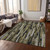 8' X 10' Brown Black And Green Striped Washable Indoor Outdoor Area Rug