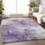 9' X 12' Purple Eggplant And Ivory Abstract Washable Indoor Outdoor Area Rug
