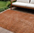 9' X 12' Copper Brown And Beige Abstract Washable Indoor Outdoor Area Rug