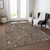 8' X 10' Brown Purple And Blue Floral Washable Indoor Outdoor Area Rug