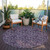 8' Eggplant Purple And Lilac Round Floral Washable Indoor Outdoor Area Rug