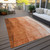 10' X 14' Orange And Copper Ombre Washable Indoor Outdoor Area Rug