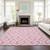10' X 14' Blush And Ivory Geometric Washable Indoor Outdoor Area Rug