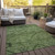 8' X 10' Olive Green Fern Green And Artichoke Green Floral Washable Indoor Outdoor Area Rug