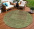 8' Brown Taupe And Green Round Striped Washable Indoor Outdoor Area Rug