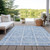 10' X 14' Sky Blue And Denim Blue Medallion Washable Indoor Outdoor Area Rug