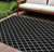 9' X 12' Black And Ivory Geometric Washable Indoor Outdoor Area Rug Transitional Style - Black, Ivory Color