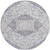 8' Lavender And Ivory Round Medallion Washable Indoor Outdoor Area Rug