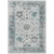 10' X 14' Teal Blue And Gray Floral Washable Indoor Outdoor Area Rug - Teal Blue, Gray