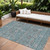 10' X 14' Teal Blue Gray And Charcoal Floral Washable Indoor Outdoor Area Rug