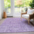 8' X 10' Lilac And Purple Floral Washable Indoor Outdoor Area Rug