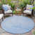 8' Blue And Silver Round Abstract Washable Indoor Outdoor Area Rug - 880016759334