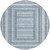 8' Denim Blue And Ivory Round Geometric Washable Indoor Outdoor Area Rug - Denim Blue, Ivory