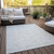 10' X 14' Ivory And Taupe Geometric Washable Indoor Outdoor Area Rug