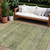 10' X 14' Artichoke Green Brown And Gray Striped Washable Indoor Outdoor Area Rug
