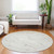 8' Ivory And Gray Round Abstract Washable Indoor Outdoor Area Rug - 608219109677