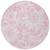 8' Round Pink and Ivory Round Floral Washable Non Skid Indoor Outdoor Area Rug