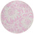 8' Round Pink and Ivory Round Floral Washable Non Skid Indoor Outdoor Area Rug