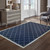 9' X 13' Navy Geometric Stain Resistant Indoor Outdoor Area Rug - 606114574187