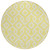 8' Yellow And Ivory Round Geometric Washable Indoor Outdoor Area Rug - Yellow, Ivory