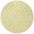 8' Yellow And Ivory Round Geometric Washable Indoor Outdoor Area Rug - Yellow, Ivory