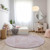 8' Blush And Pink Round Geometric Washable Indoor Outdoor Area Rug