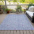 9' X 12' Sky Blue And Purple Floral Washable Indoor Outdoor Area Rug