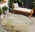8' Linen Black And Copper Round Abstract Washable Indoor Outdoor Area Rug