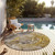 8' Round Taupe Round Abstract Washable Non Skid Indoor Outdoor Area Rug